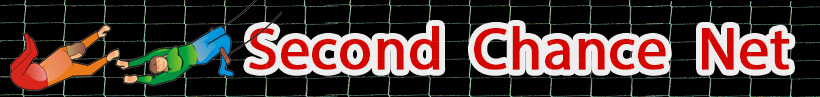 Second Chance Net Logo with trapeze figures and a net